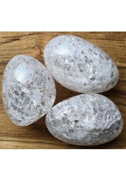 BIG Hyaline Quartz CRACKED Tumbled Crystal Healing Chakra Reiki Pure-1