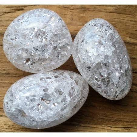 BIG Hyaline Quartz CRACKED Tumbled Crystal Healing Chakra Reiki Pure-2