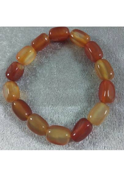 Tumbled RED CARNELIAN AGATE Bracelet - Red Agate Carnelian Naturals Beads-1