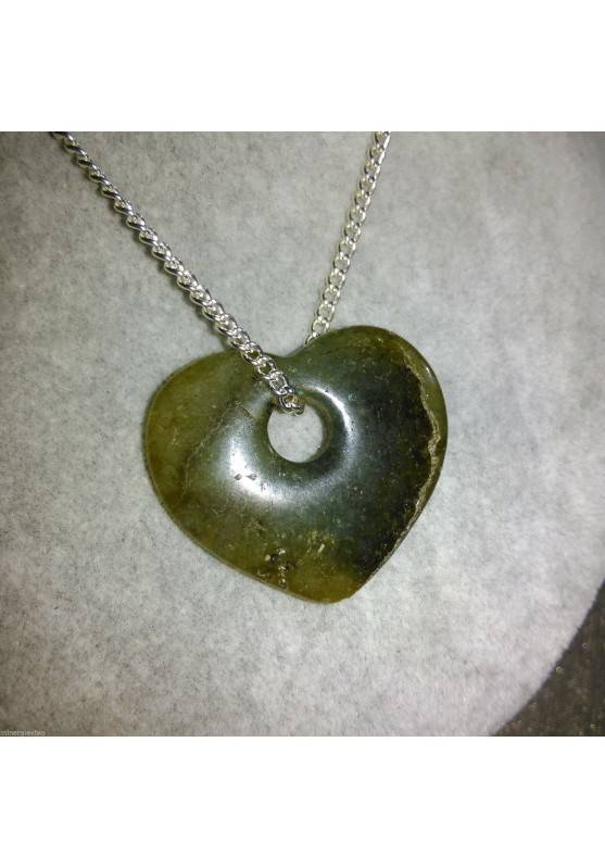 Necklace Heart in LABRADORITE HEART Pendant Rare Crystal Gift Idea Valentine’s Day