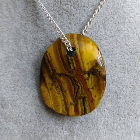 Leaf in TIGER'S EYE Pendant Necklace Crystal Healing Chakra Feng Shui-1