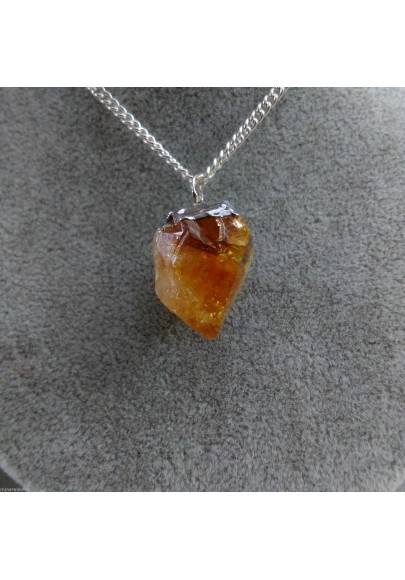Pendant Point in CITRINE Quartz Gemstone Necklace Crystal Healing Chakra Gift Idea A+-1