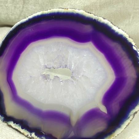 MINERALS *  Gorgeous AGATE SLICE Purple With Crystals of Brazilian AMETHYST-2