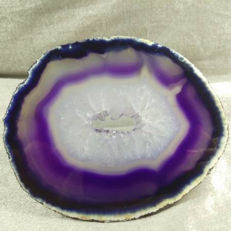 MINERALS *  Gorgeous AGATE SLICE Purple With Crystals of Brazilian AMETHYST-3
