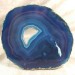 MINERALS *  GORGEOUS Blue AGATE SLICE With Crystals of Brazilian AMETHYST-3