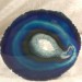 MINERALS *  Gorgeous Blue AGATE SLICE With Crystals of Brazilian AMETHYST-2