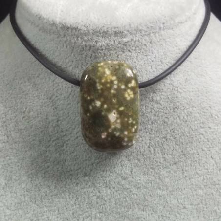 Pendant Gemstone in Orbicular Ocean JASPER Necklace Chain Jewel Gift Idea-1