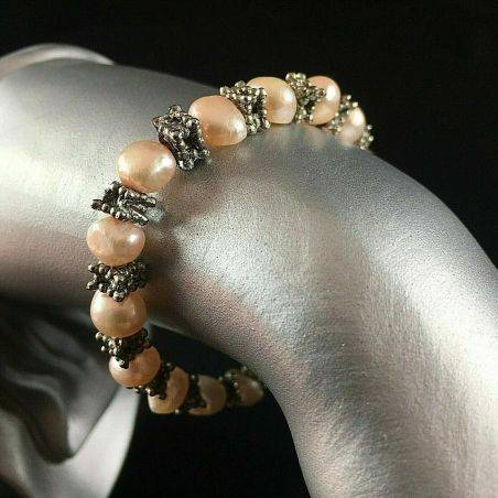 Bracelet + Necklace in Naturals PEARL Vintage SILVER 15% OFF Special Jewels-2