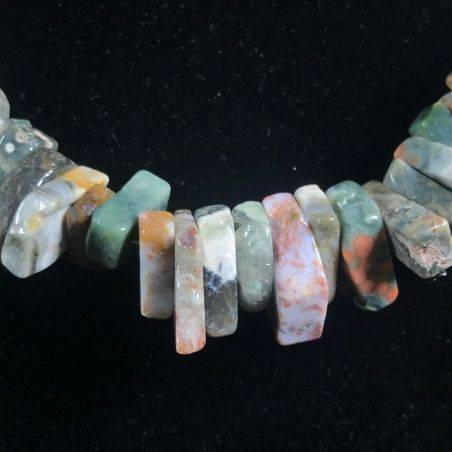 Necklace Chips in ORBICULAR OCEAN JASPER Jewel Woman Minerals Gift Idea-3