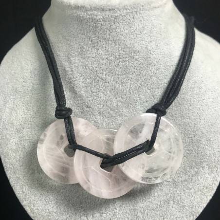 Necklace with Charm in Hyaline Quartz Jewel Bijou Gift Idea Woman Collier MINERALS-1