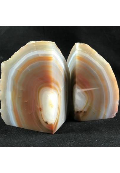 MINERALS * Polished Agate Geode Paperweight Grey / Brown Specimen Gift Idea-1