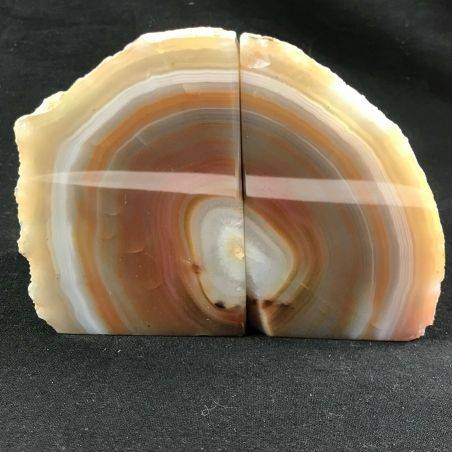 MINERALS * Polished Agate Geode Paperweight Grey / Brown Specimen Gift Idea-3