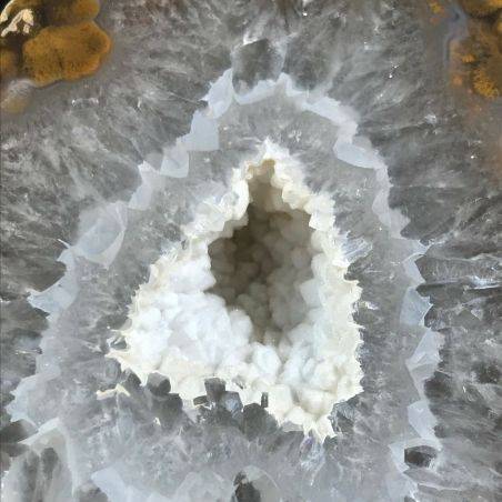 MINERALS * Polished Grey AGATE Geode Paperweight Natural Crystal-2