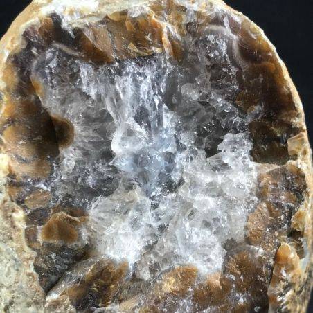 MINERALS * Polished Grey AGATE Geode Paperweight Natural Crystal-4