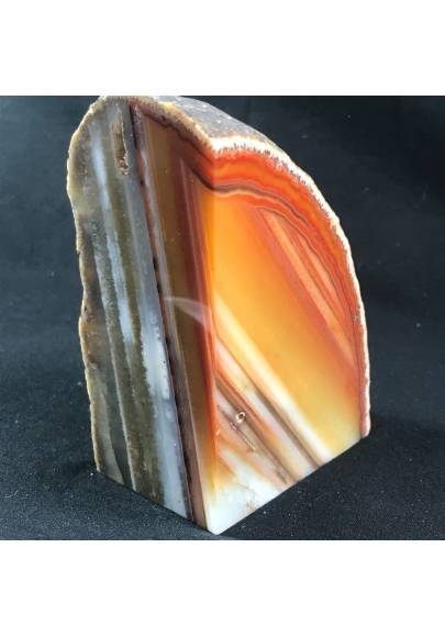 MINERALS * Polished Brown Agate Geode Paperweight Specimen A+-1