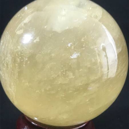 MINERALS * Wonderful YELLOW CALCITE SPHERE with Stand Crystal Healing-5