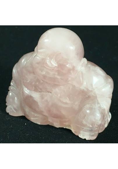 Statuetta BUDDHA Rose Quartz Handmade Crystal Healing MINERALS Chakra Zen A+-2