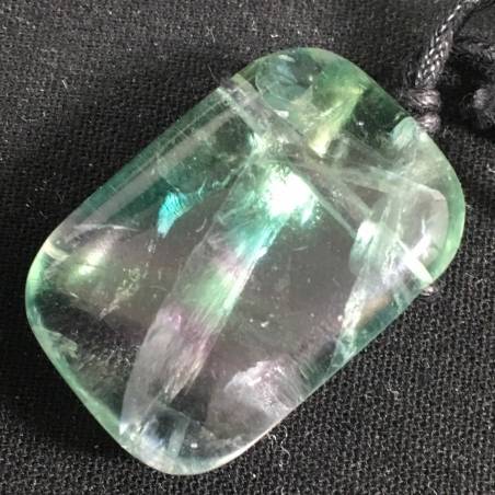 Pendant Gemstone in Rainbow FLUORITE Necklace Crystal Healing Color Chakra Reiki A+-3