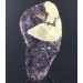 AMETHYST Geode with Bright Calcite DRUZY Iron Display Rare Quality!!-1