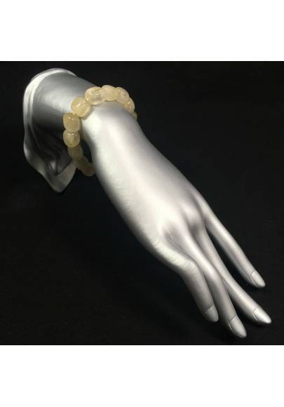 Tumbled Stones Bracelet of RUTILATED QUARTZ  MINERALS Crystal Healing Reiki A+-1