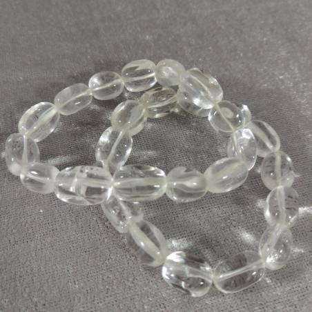 Bracelet in PURE Hyaline CLEAR Quartz - Rock Crystal Jewel Gemstone Healing-1