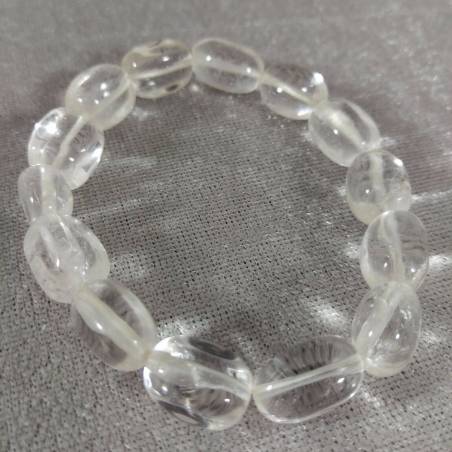 Bracelet in PURE Hyaline CLEAR Quartz - Rock Crystal Jewel Gemstone Healing-3