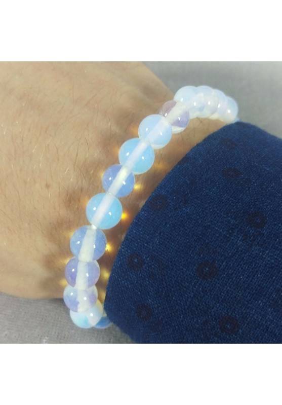 Bracelet in Spherical Beads of OPALITE Quartz Unisex Opalite Sphere Bracelet A+-1