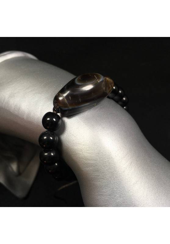 Buddha Eye and ONIX Bracelet Bracelet Black Onix Stone Naturals Beads Minerals-1
