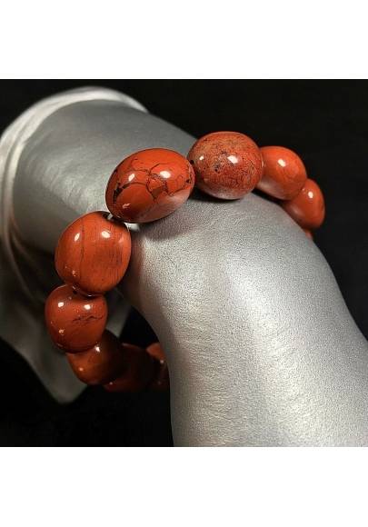 Tumbled RED JASPER Bracelet Crystal Healing Stone Chakra Zen A+-1