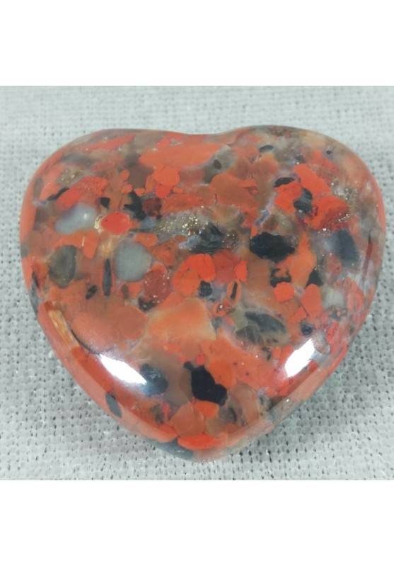 HEART in RED Brecciated JASPER Love Crystal Healing Minerals Gift Idea Chakra-1