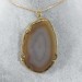 Brown Natural Agate Slice Pendant Necklace Charm Charm MINERALS Chakra Zen-1