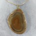 Brown Agate Slice Pendant Gold Necklace Charm Charm MINERALS Chakra Zen-1