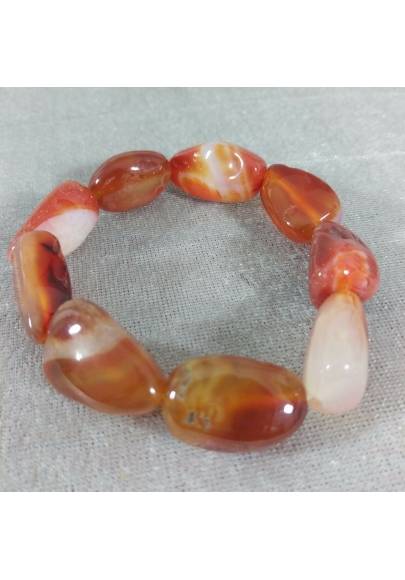 Red CARNELIAN AGATE Bracelet Tumbled Stone MINERALS Crystal Healing-1