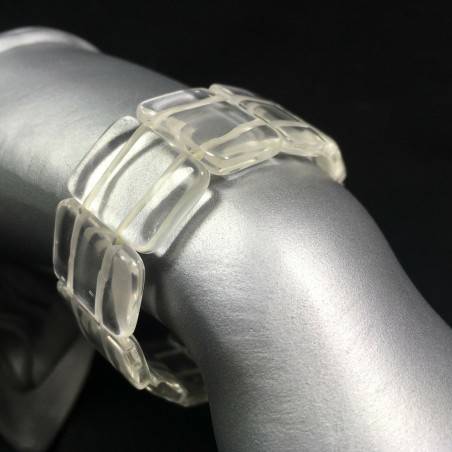 Hyaline Quartz Clear Bracelet Tumbled Stone Healing Crystal MINERALS Chakra A+-1