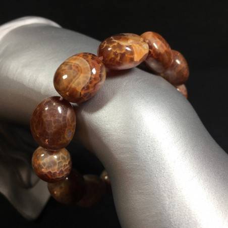 Bracelet in Brown AGATE Woman MINERALS Zen Crystal Therapy Tumblestone-1