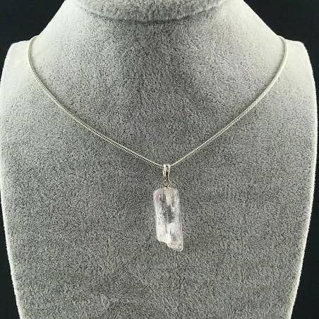 Pendant in Kunzite on Sterling Silver 925 Necklace Jewel MINERALS Crystal Healing A+?3
