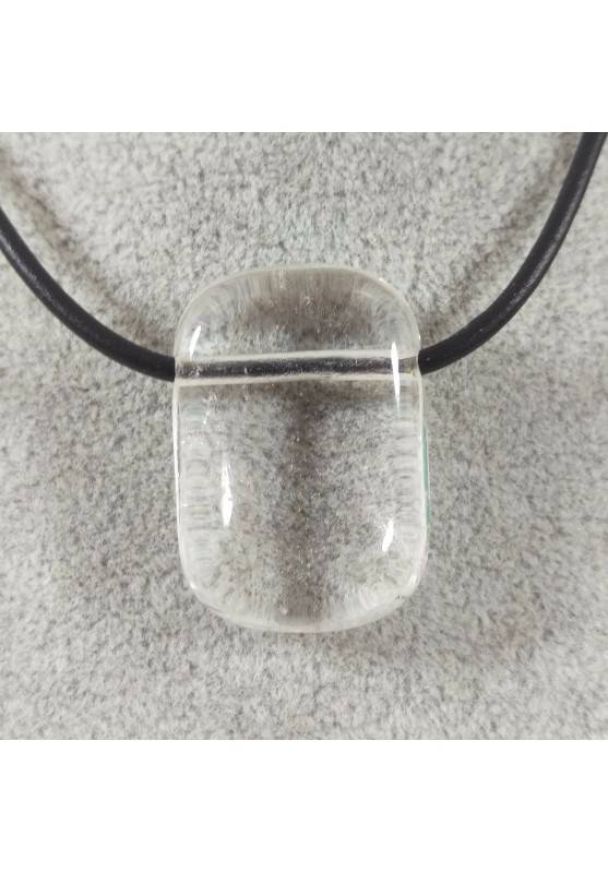 Pendant Gemstone of Hyaline Quartz VERY PURE Necklace Charm Chain MINERALS Chakra-1