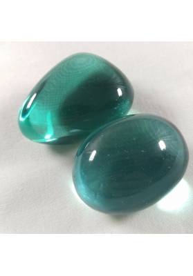 True Aqua Blue OBSIDIAN Green BIG Tumbled Stone Rare Crystal Healing MINERALS Zen-1