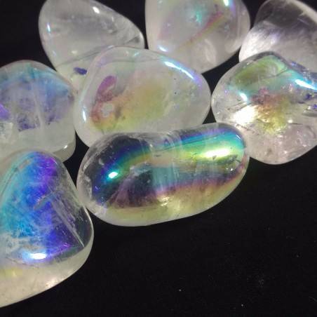 Quartz with True AQUA AURA Tumbled BIG Crystal Healing Minerals Chakra Reiki-3