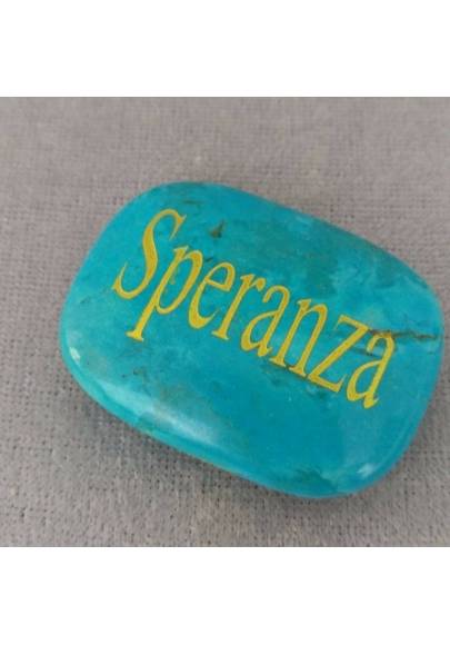 Palmstone della HOPE in Howlite TURQUOISE Color Crystal Healing Plate Gift Idea-1