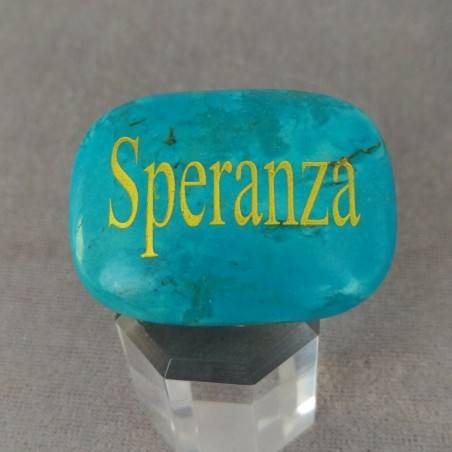 Palmstone della HOPE in Howlite TURQUOISE Color Crystal Healing Plate Gift Idea-2