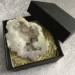 Geode in PLATINUM AQUA AURA + Box Hyaline Quartz Brillante Rock CRYSTAL-4