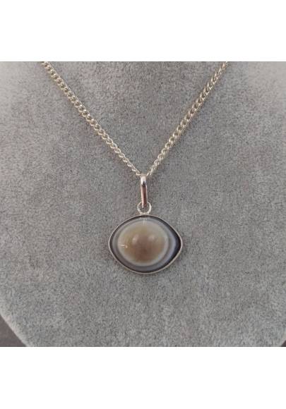 Pendant in Buddha Eye’s Clear AGATE Necklace Crystal Healing Chakra Reiki-1