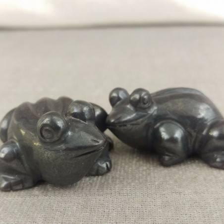 Frog in Hematite Animals Feng Shui Wicca Chakra Buddha Lucky Stone Gift Idea-1