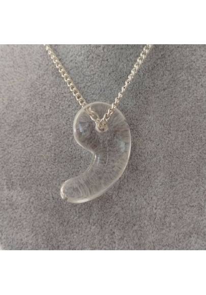 Pendant "Yin Yang" in PURE Hyaline Quartz ROCK CRYSTAL Necklace Jewel Charm-2