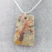 Pendant Gemstone in Ocean JASPER Chiaro with Monile SILVER Plated Necklace A+-1