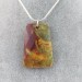 Pendant Gemstone in Ocean JASPER Scuro with Monile SILVER Plated Necklace A+-1