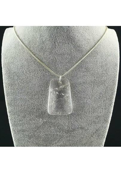 Pendant Gemstone of Hyaline Quartz Faceted Necklace Chain Crystal Healing A+-2